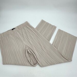 Sanctuary Pants Women’s M Pleated Pull On Elastic Waist Beige Polyester